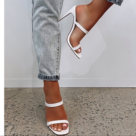 White Fox White Heeled Mules - Picture 5 of 8